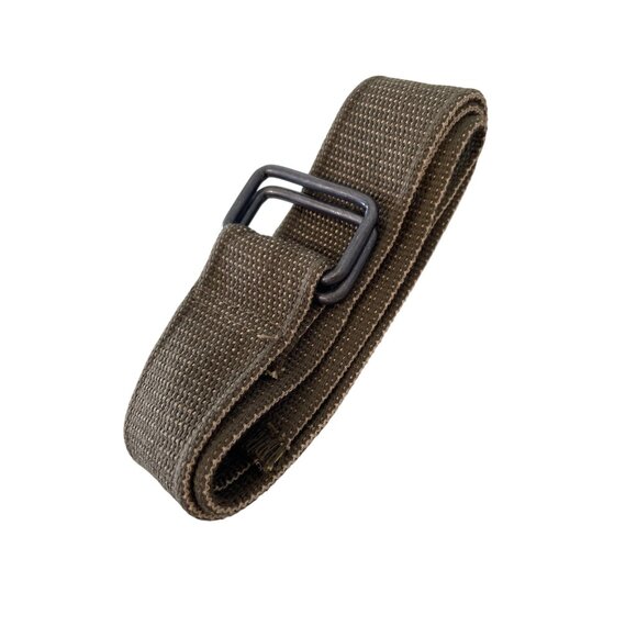 Web Belt Olive Green Adjustable Fit Heavy Duty Canvas Metal D Ring Workwear - Picture 1 of 6